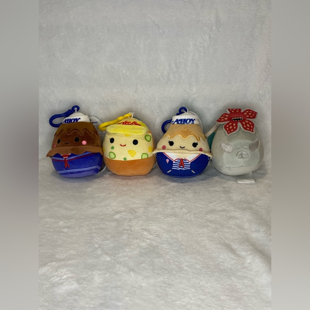 Stranger things squishmallow keychain set